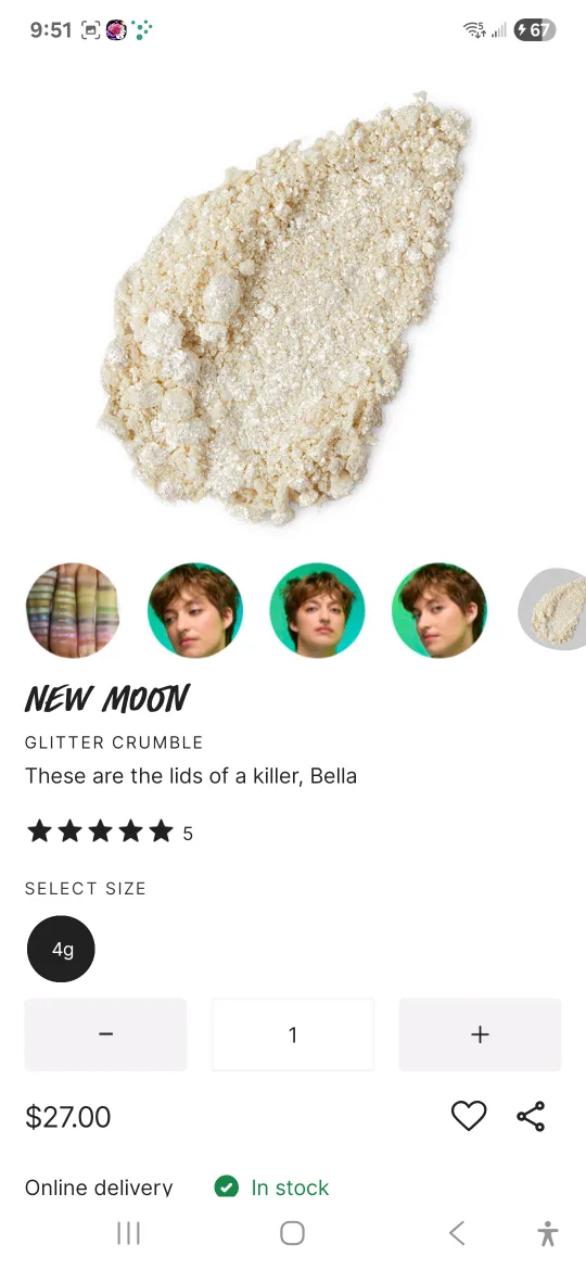 Lush New Moon Glitter Crumble Eyeshadow - 4g thumbnail
