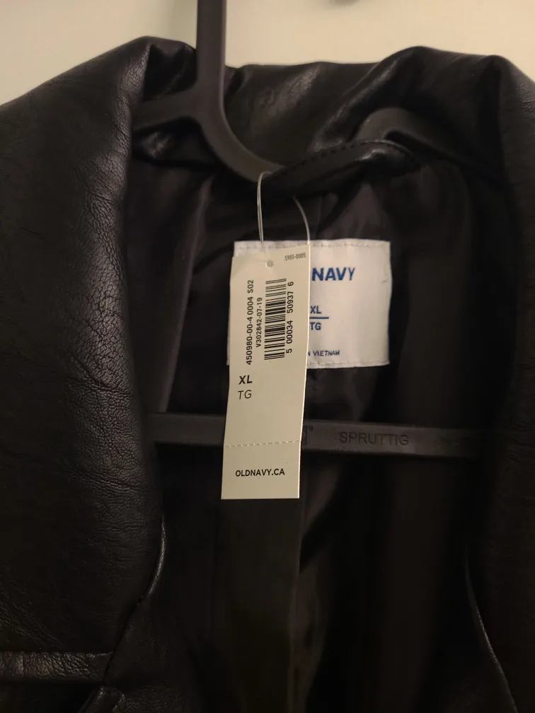 Black Faux Leather Jacket - Women's XL image indicator(3)