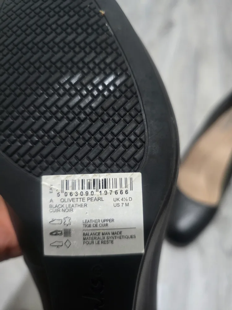 Clarks Olivette Pearl Black Leather Heel US 7M image indicator(4)