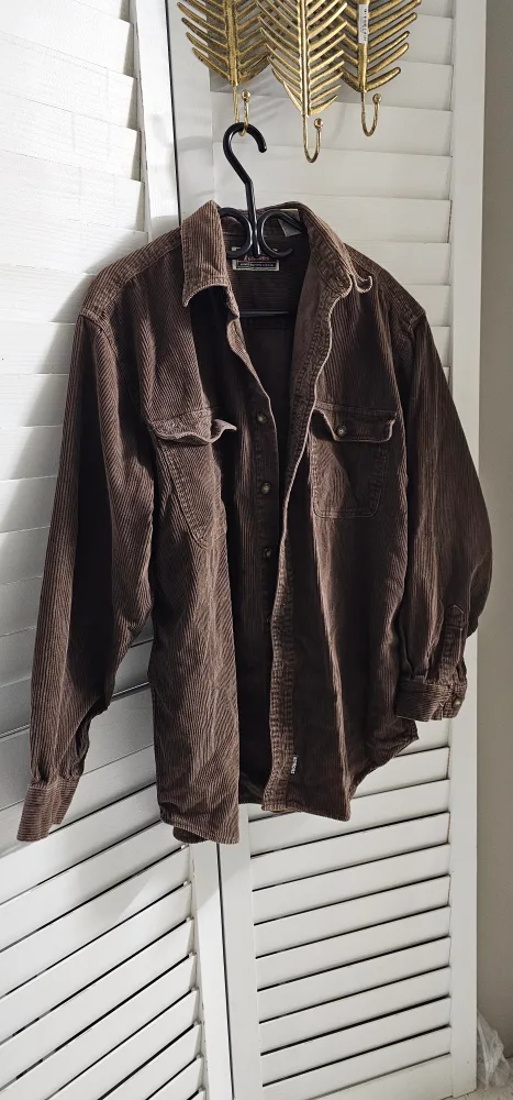 Rumors Casual Active Brown Corduroy Shirt XL thumbnail
