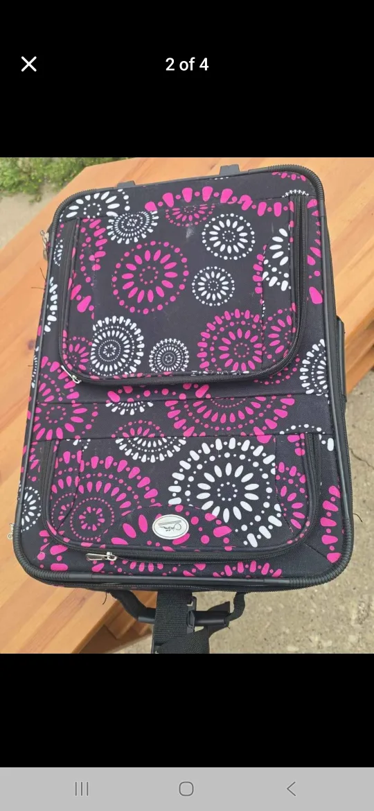 Carry-On Suitcase - Pink & White Floral thumbnail
