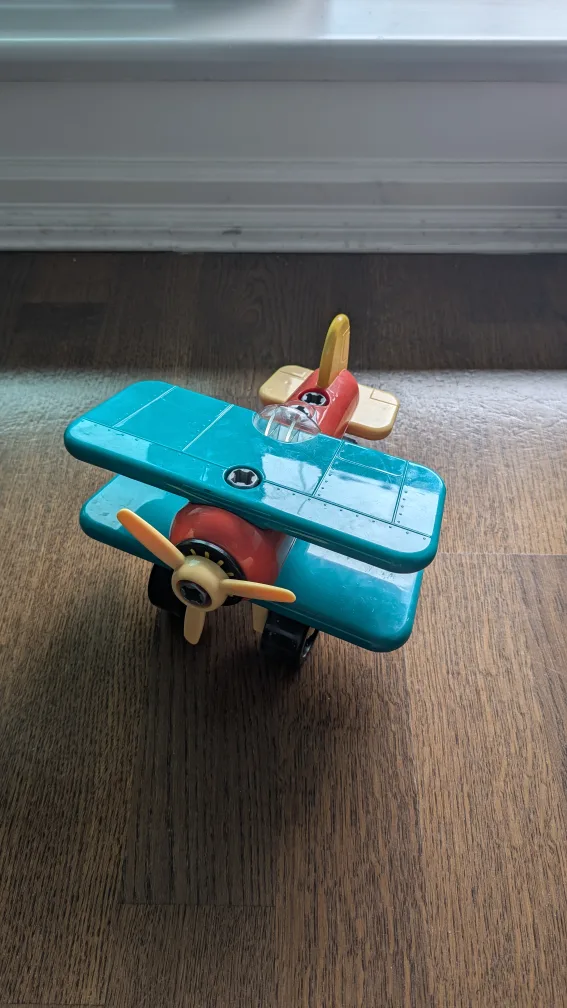 Toy Airplane - Blue & Red Biplane thumbnail