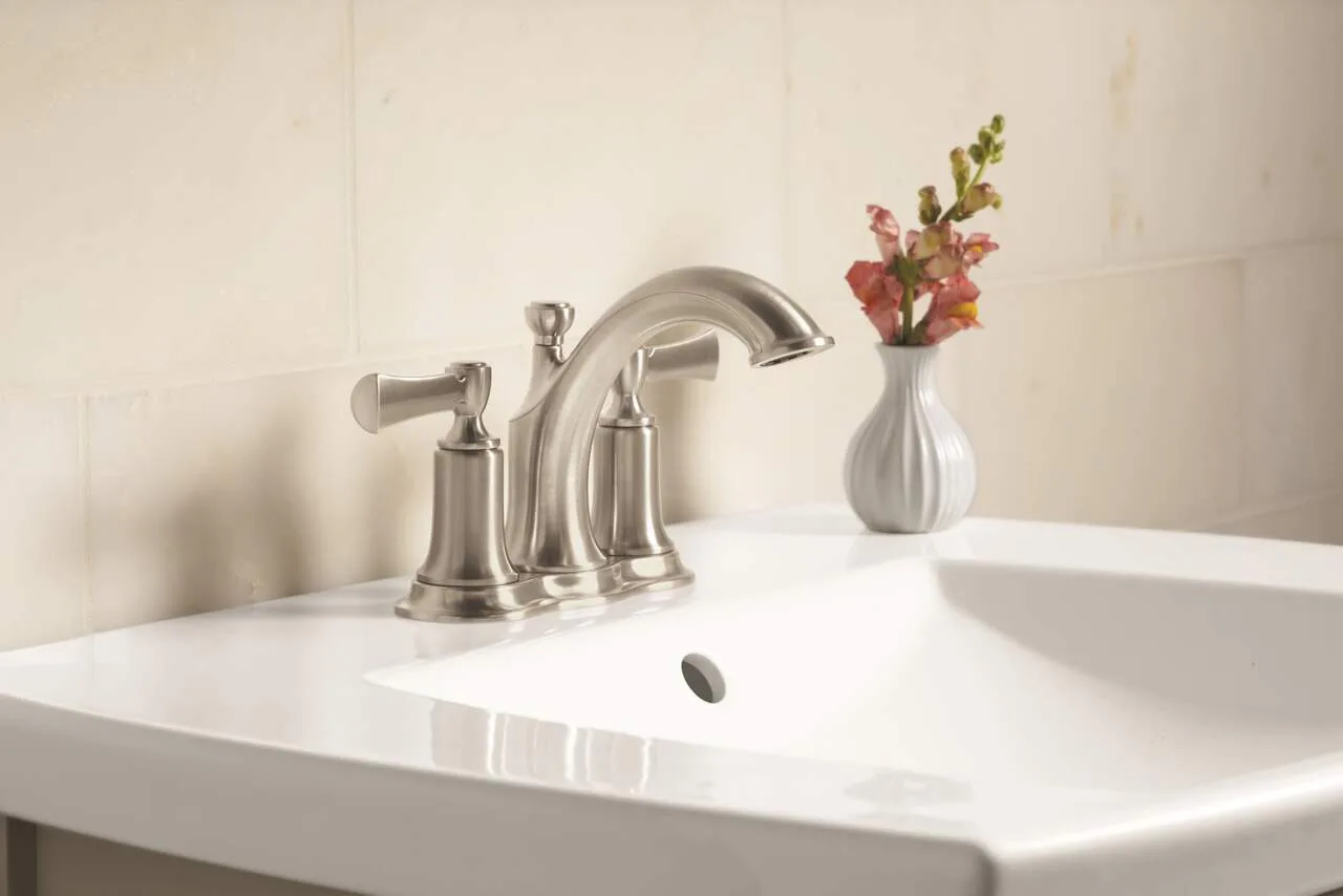 Kohler Elliston Centerset Bathroom Sink Faucet Brushed Nickel image indicator(3)