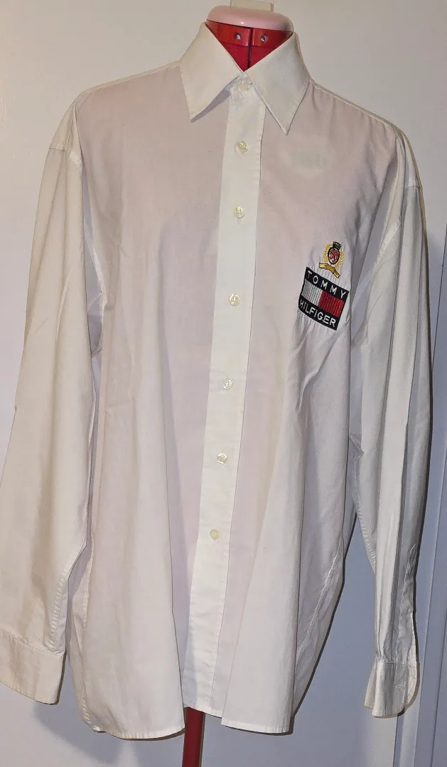Tommy Hilfiger White Button Up Shirt - Size M thumbnail