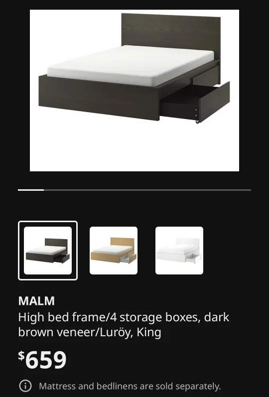IKEA Malm Bed Frame with Storage thumbnail