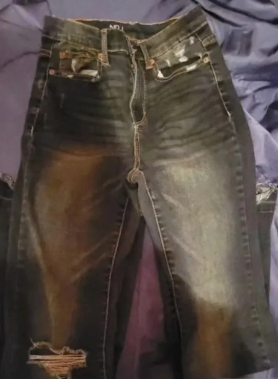 Flared & Ripped Denim Jeans thumbnail
