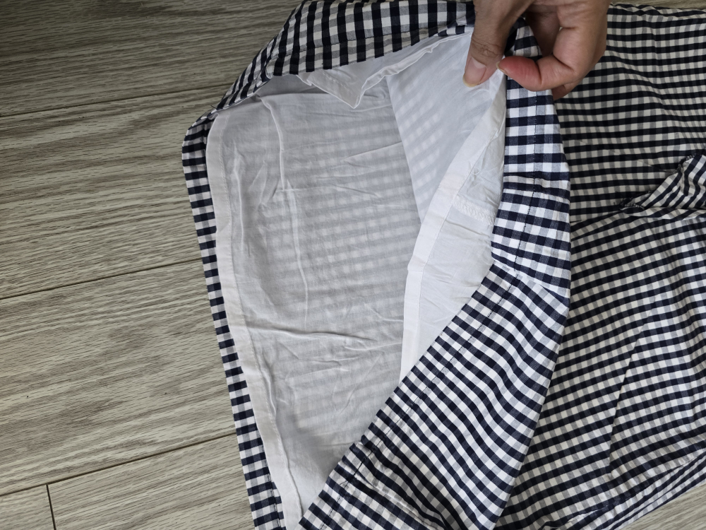 Gingham Dress - Navy and White - photo 3