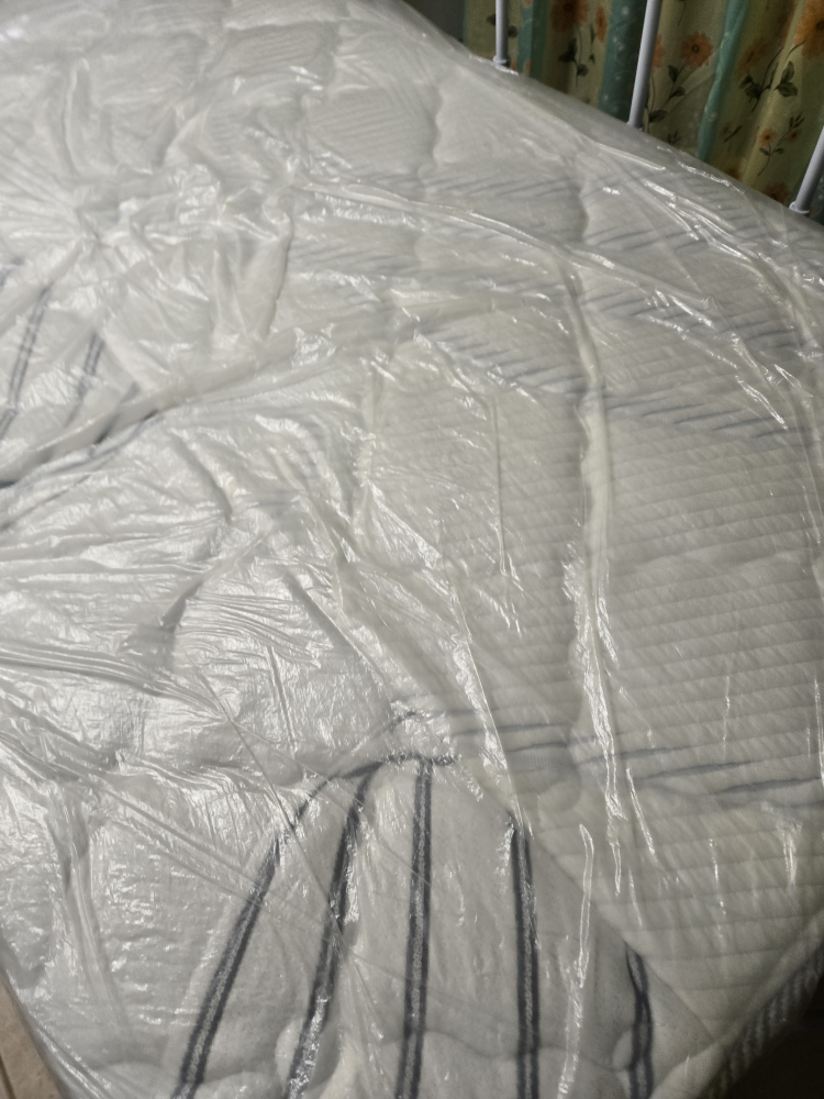 White Metal Bed Frame with Mattress - photo 4