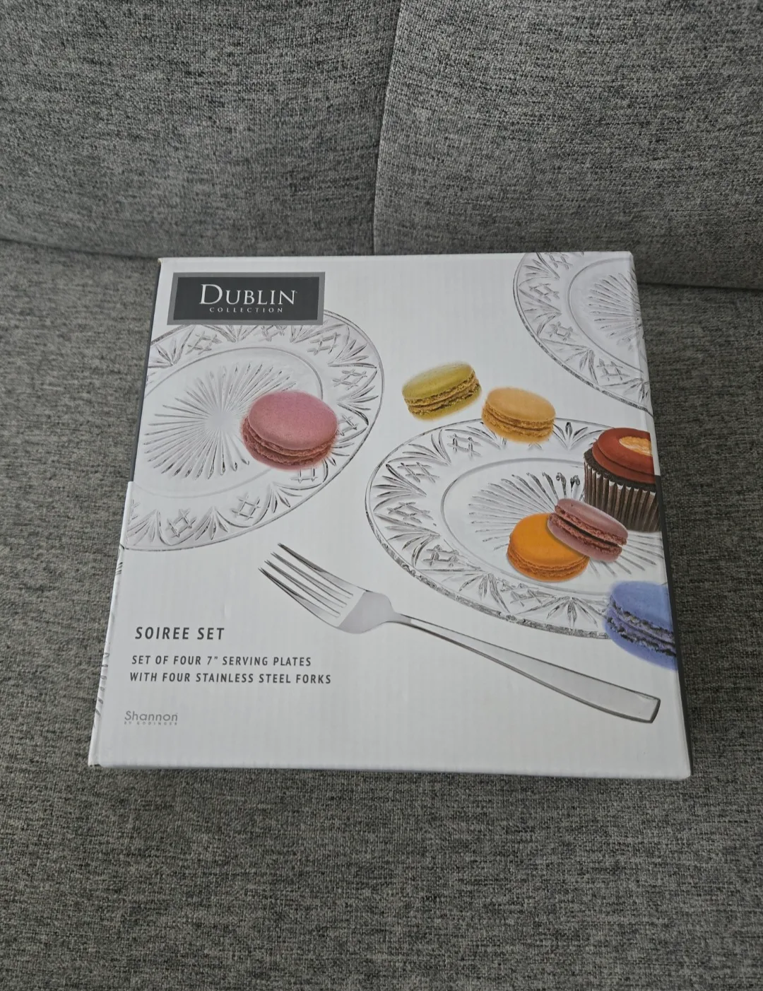 Godinger Dublin Dessert Plates and Forks - Set of four thumbnail