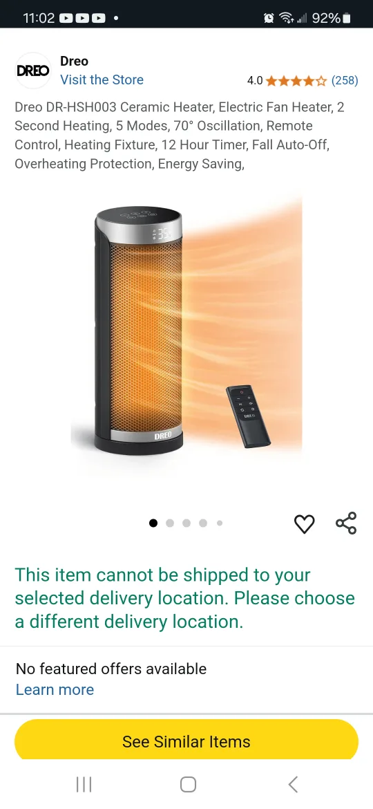 Ceramic heater + Electric fan thumbnail