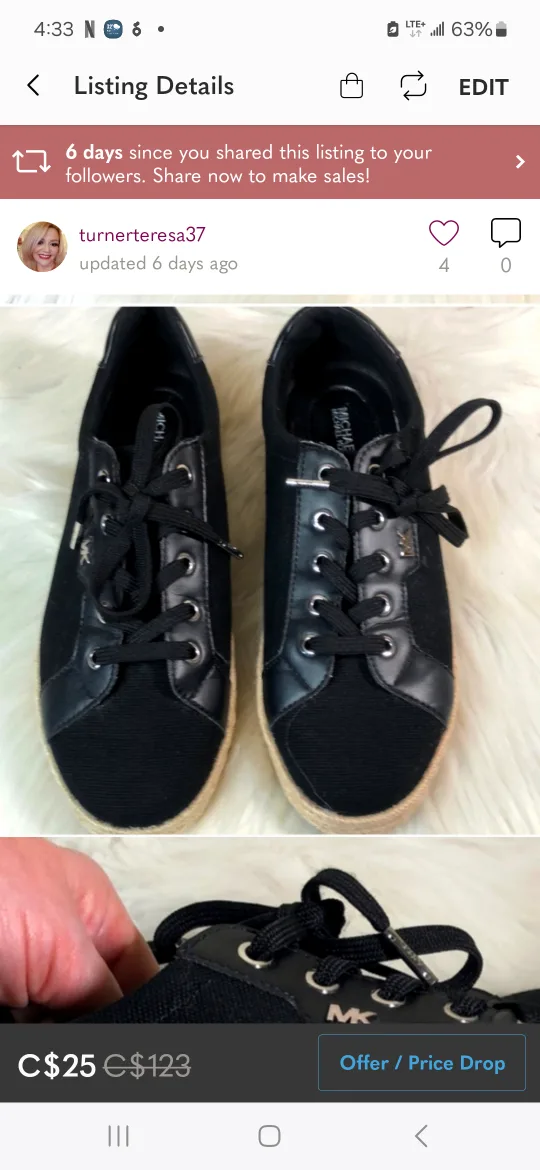 Michael Kors Black Espadrille Sneakers thumbnail