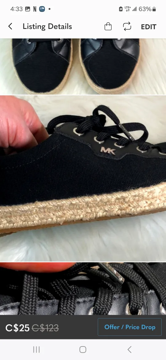 Brand new Michael Kors Black Espadrille Sneakers image indicator(3)