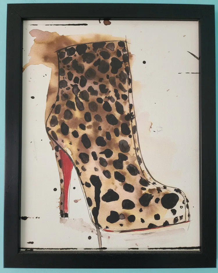 Framed Leopard Print Boot Art thumbnail