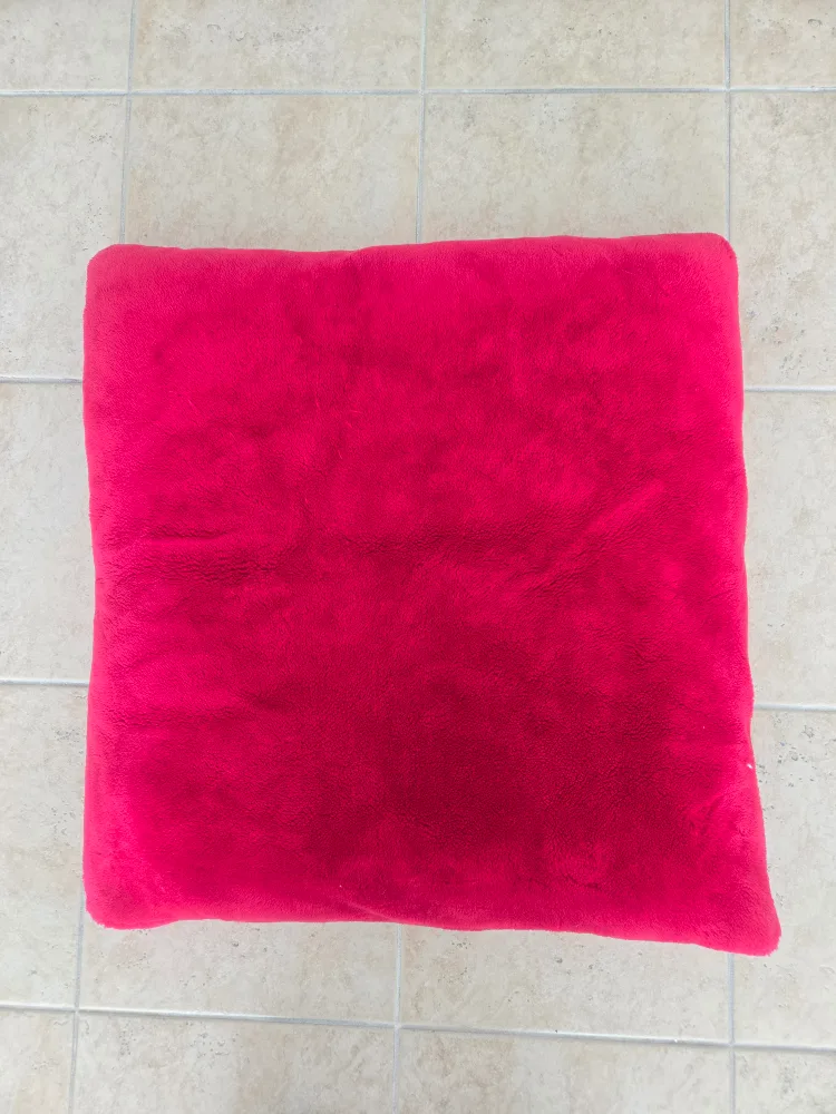 Two Red Fuzzy Floor Pillow image indicator(2)