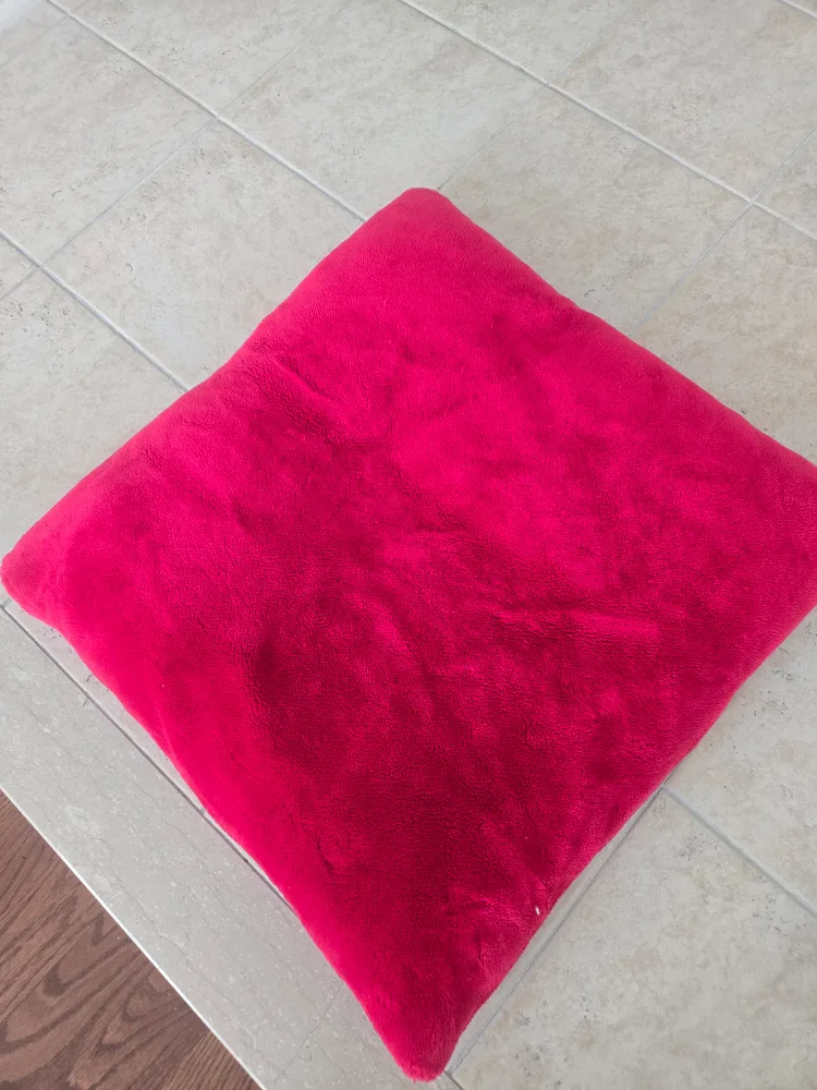 Two Red Fuzzy Floor Pillow image indicator(3)
