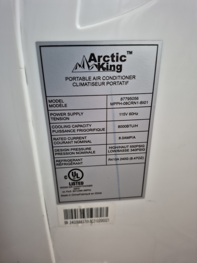 Arctic King Portable Air Conditioner 8000 BTU - photo 4