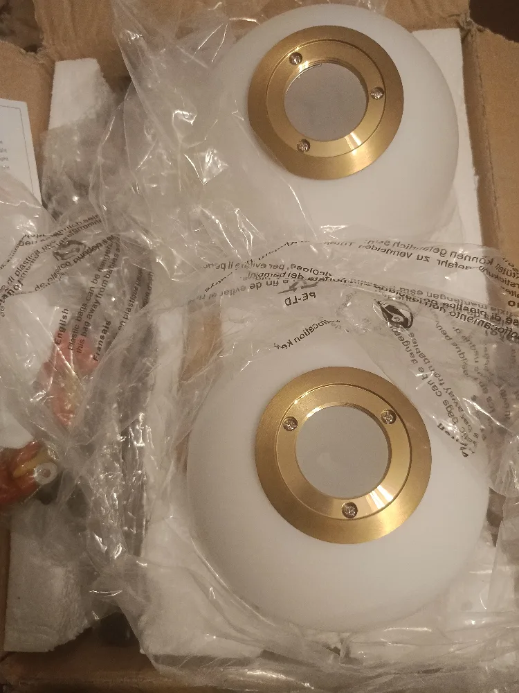 Modern Black & Gold Globe Light Fixture - New in Box! thumbnail