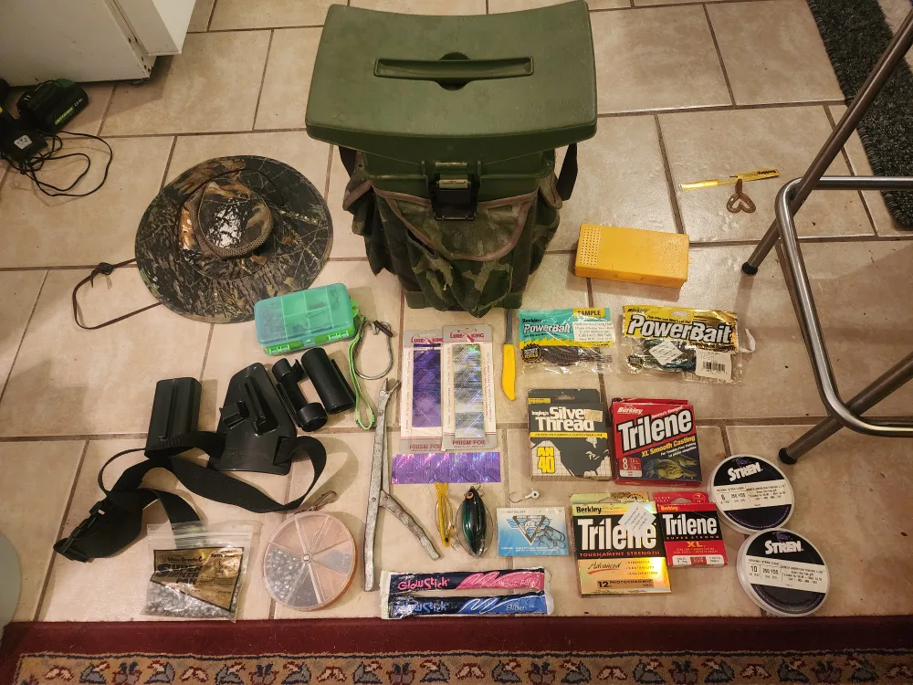 Fishing Gear Lot - Tackle Box, Line, Lures & More! thumbnail