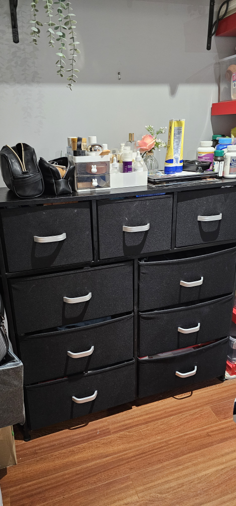 Black Fabric Storage Dresser