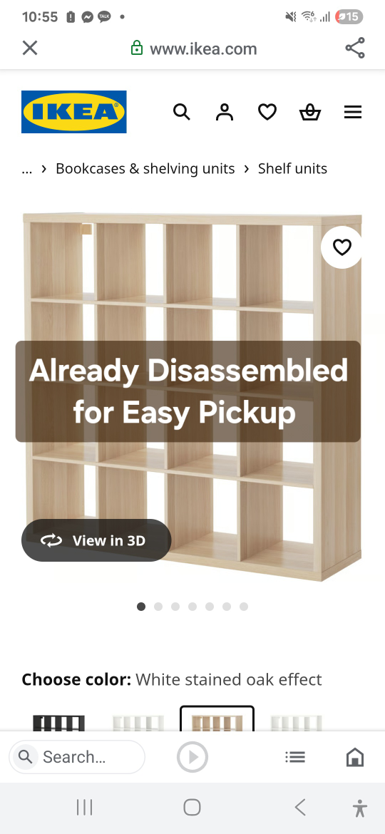 IKEA Kallax Shelf Unit - White Stained Oak Effect 4x4