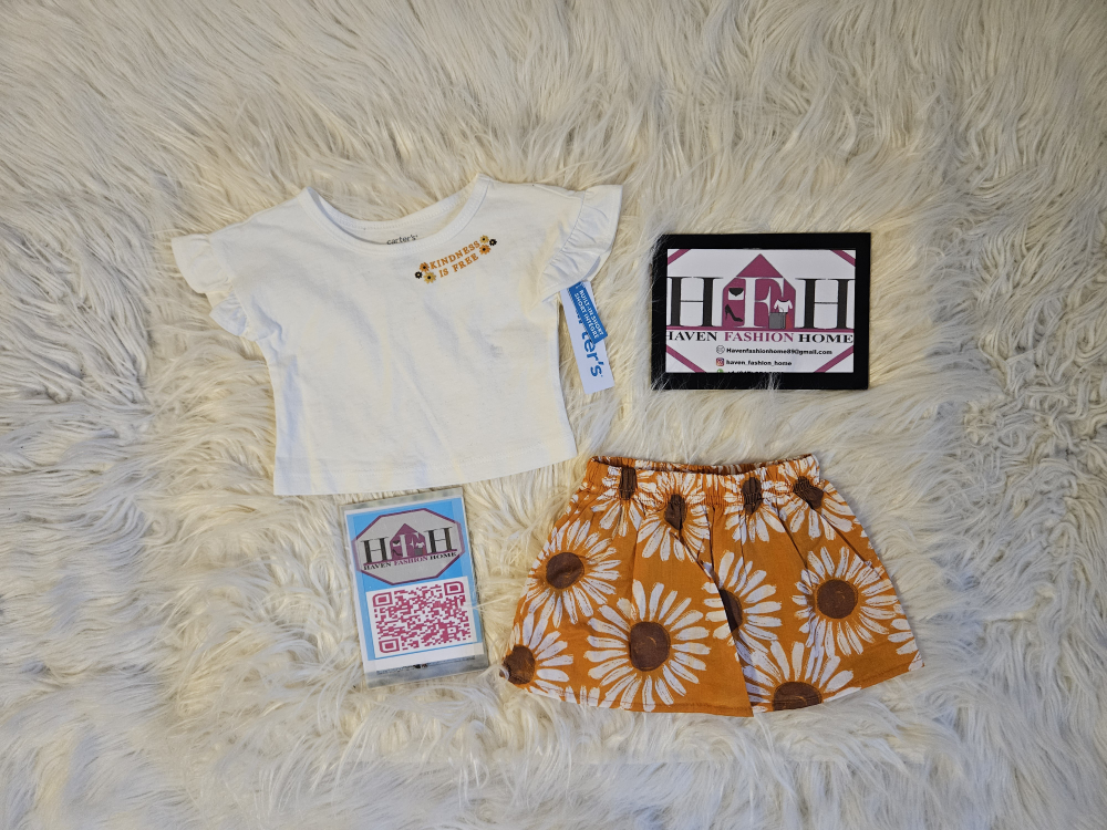 Carter's Sunflower Outfit - T-Shirt & Skirt Set