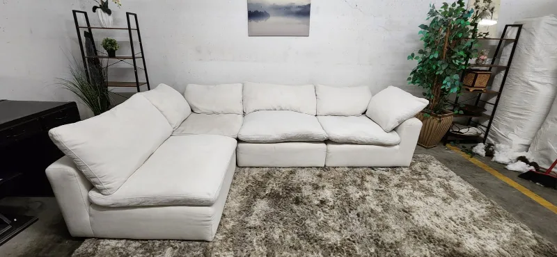 Down filled cloud sectional. Modular sofa couch. Delivery thumbnail