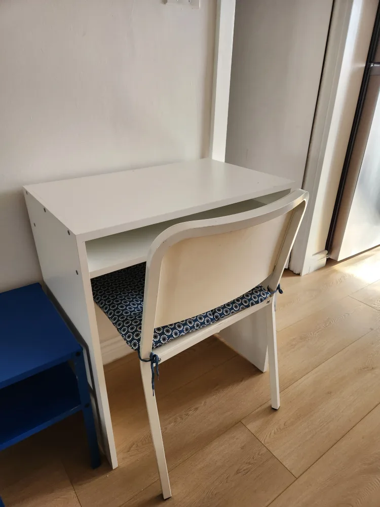 White Desk with Shelf and Chair thumbnail