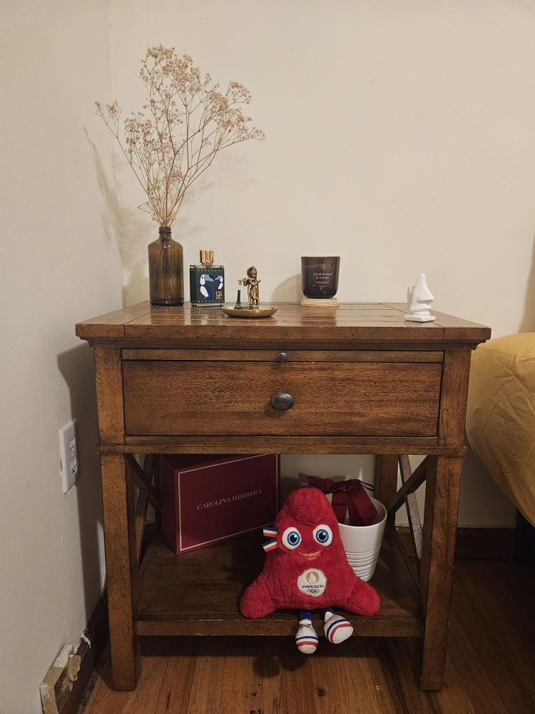 Wood Nightstand with Drawer