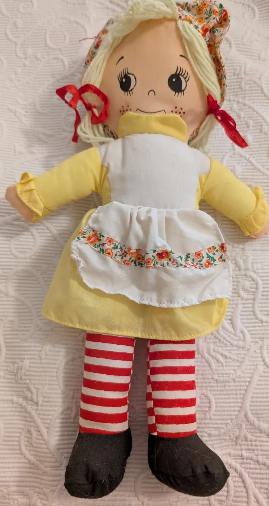 Vintage Rag Doll with Floral Accents thumbnail