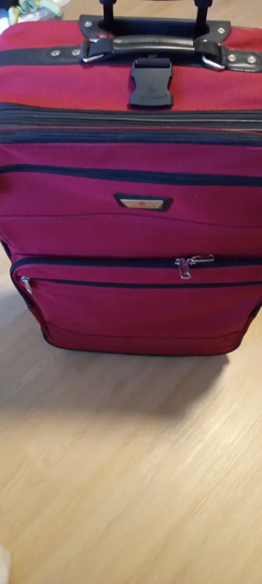 Red Rolling Suitcase L size $30. thumbnail