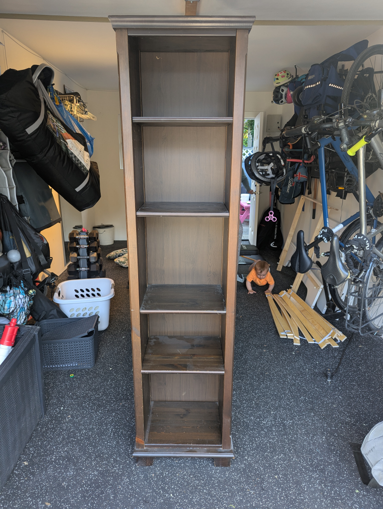 Wooden ikea bookcase