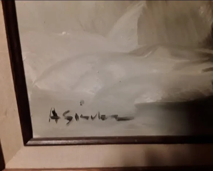 Original A. SILVER  Signed Painting on Canvas image indicator(6)