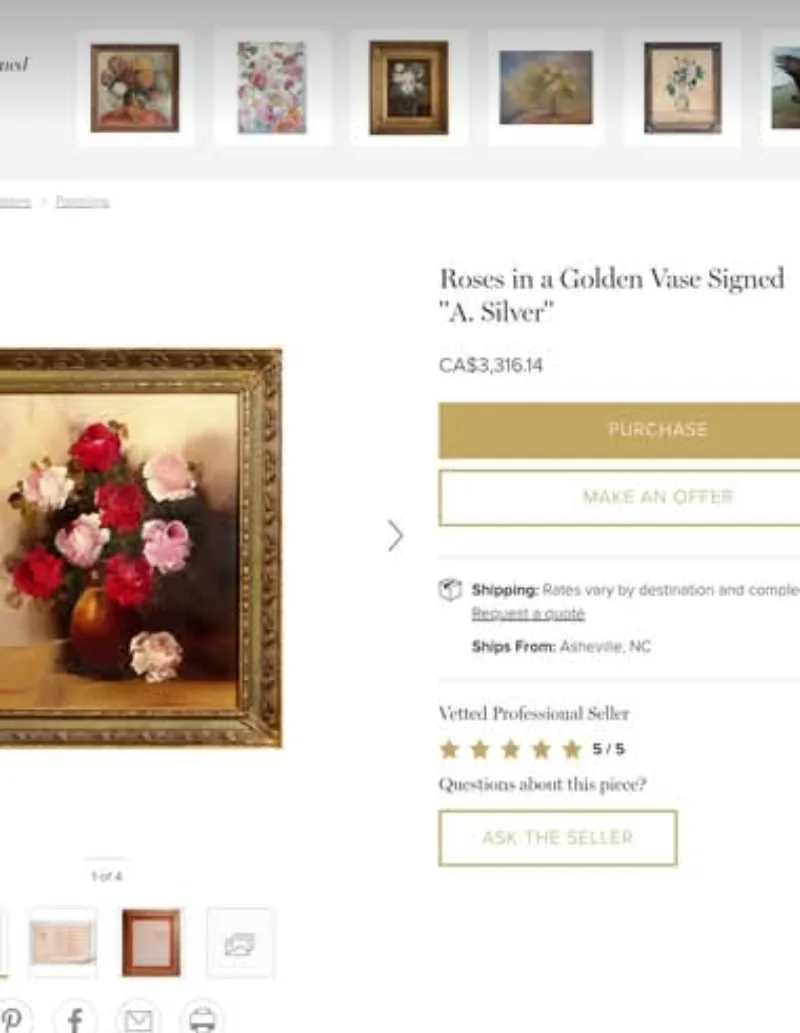 Original A. SILVER  Signed Painting on Canvas image indicator(8)