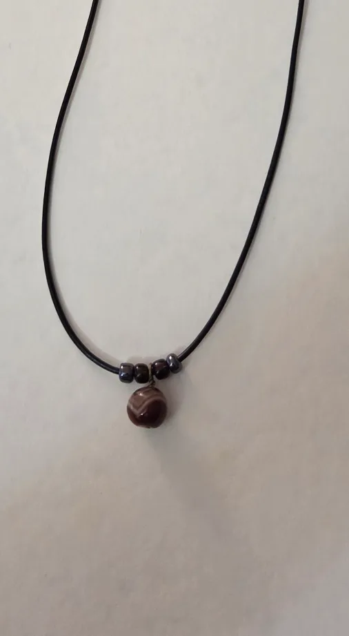 Striped Agate Crystal Necklace thumbnail