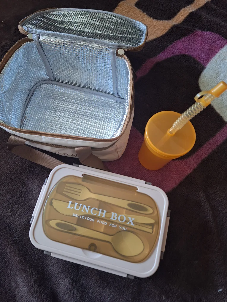 NEW Bento Lunch Box with Insulated Bag & Utensils thumbnail