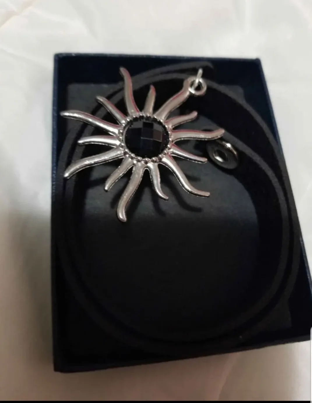 Bandmax Black Leather Choker with Sun Pendant thumbnail