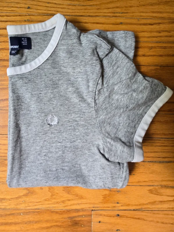 Fred Perry Ringer T-Shirt - Grey, Size 6 (US) thumbnail