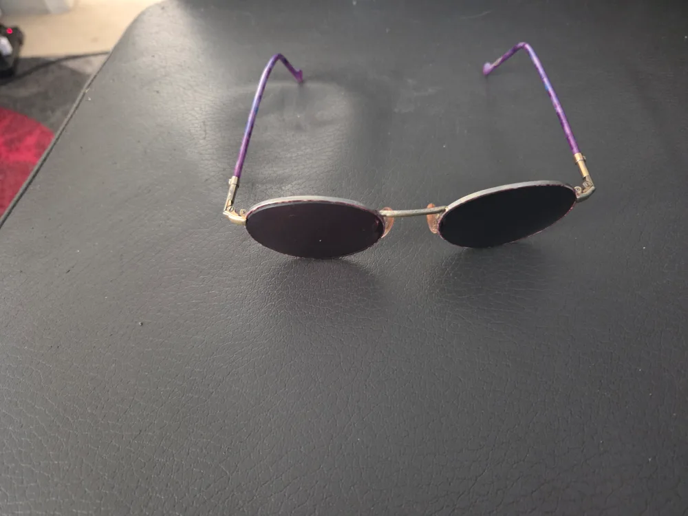 Oval Sunglasses with Gold  and Purple Accents thumbnail