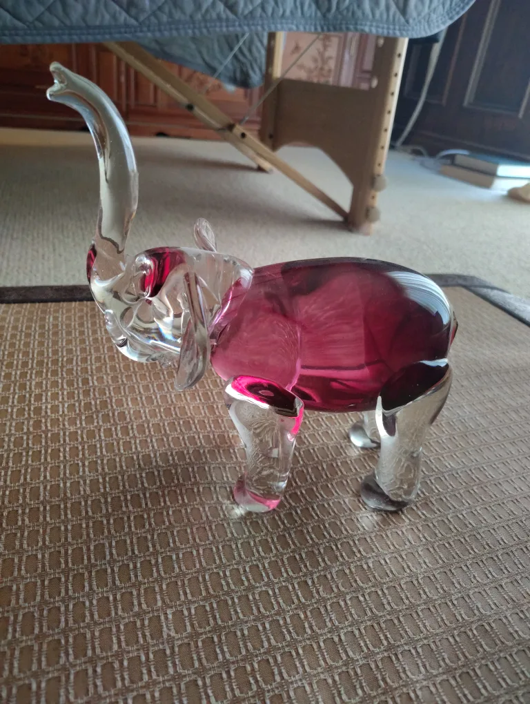 Crystal Elephant Figurine - Red Accent thumbnail
