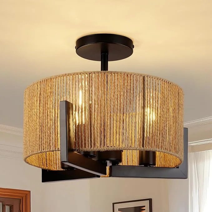 Rattan Shade Ceiling Light Fixture 🇨🇦 thumbnail