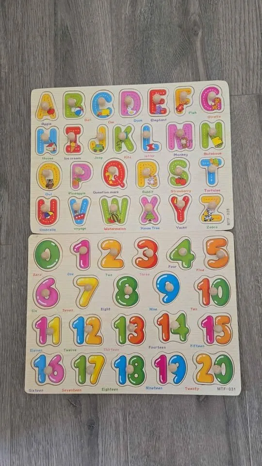 Kid Learning - Alphabet and Numbers Boards with slots thumbnail