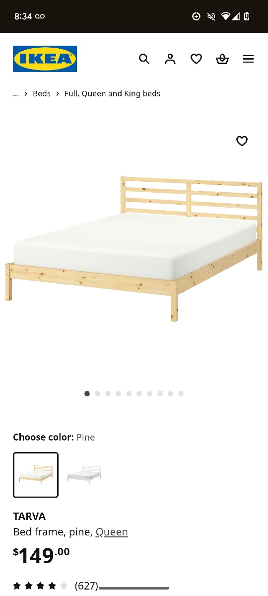 IKEA Tarva Queen Bed Frame - Pine thumbnail