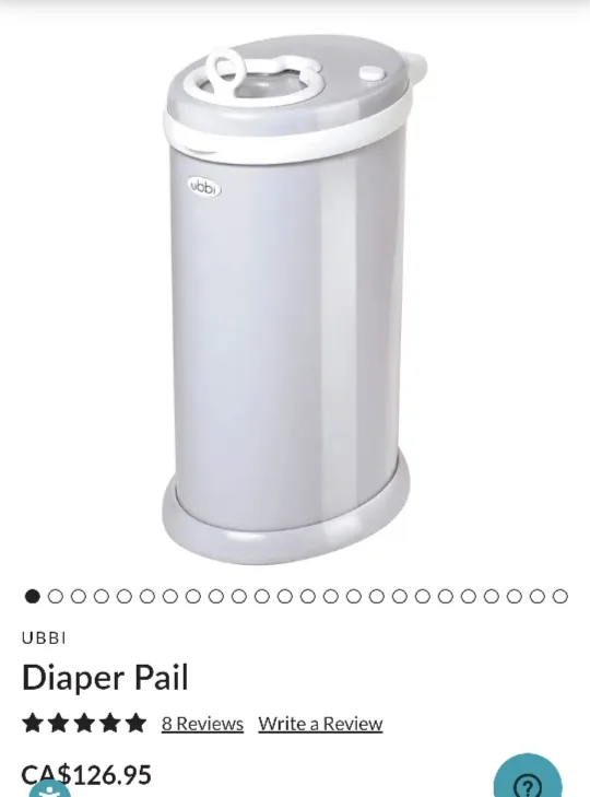 Ubbi Diaper Pail - Light Grey thumbnail