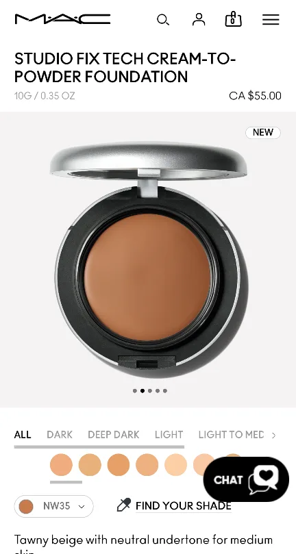 🇨🇦 MAC Studio Fix Tech Cream-to-Powder Foundation NW35 image indicator(4)