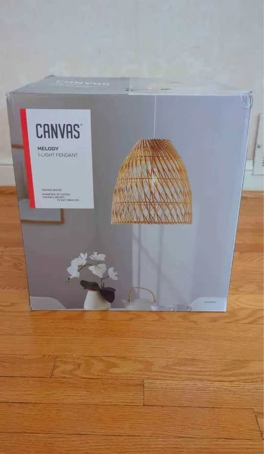 Canvas Melody 1-Light Pendant - Woven Shade, New in Box! 🇨🇦 thumbnail
