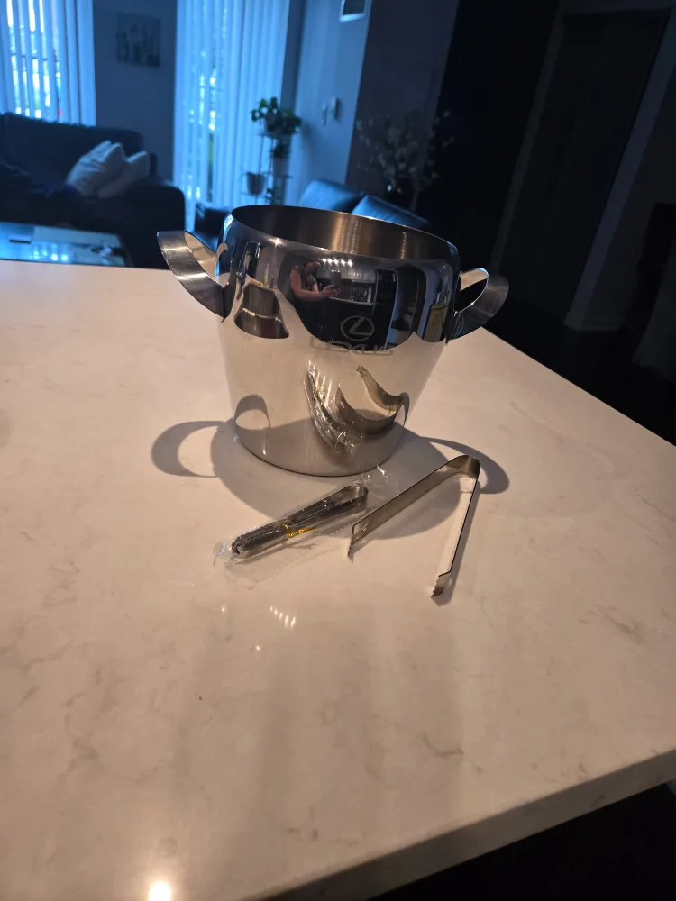 Silver Ice Bucket with Tongs thumbnail