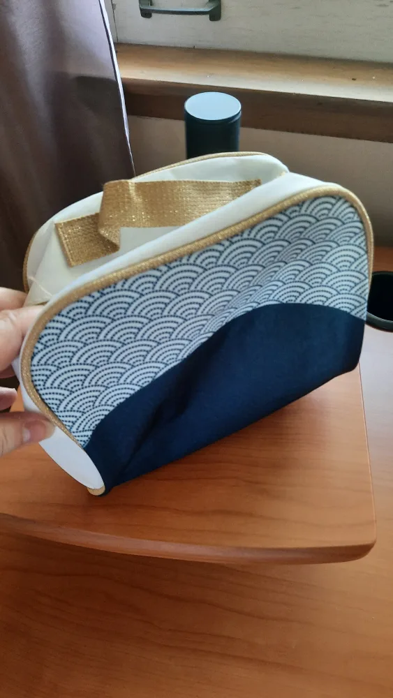 BN Cosmetic Bag - Navy, White & Gold thumbnail