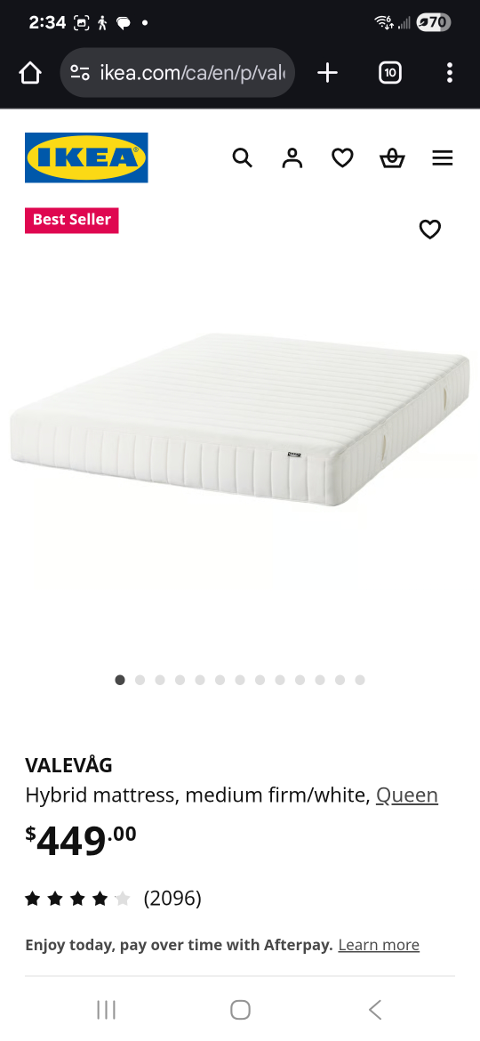 IKEA VALEVÅG Queen Mattress - Medium Firm