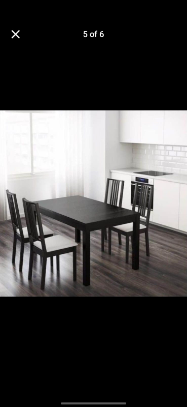 IKEA Extendable Dining Table - Black - photo 3