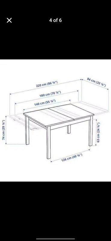IKEA Extendable Dining Table - Black - photo 4